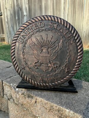 12" Round United States Navy Seal – Black/Copper Finish