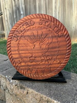 12" Round United States Navy Seal – Natural Finish