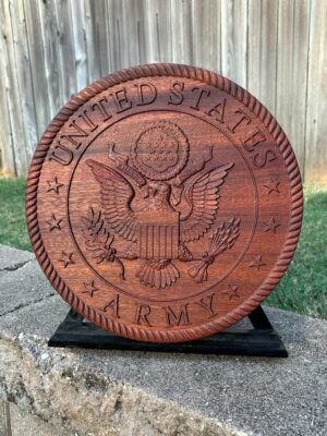 12" Round United States Army Seal – Natural Finish