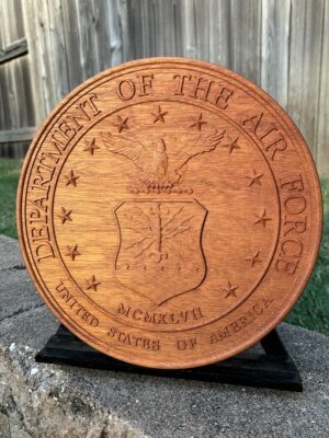 12" Round United States Air Force Seal – Natural Finish