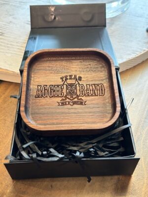 Texas Aggie Band Walnut Ring Tray