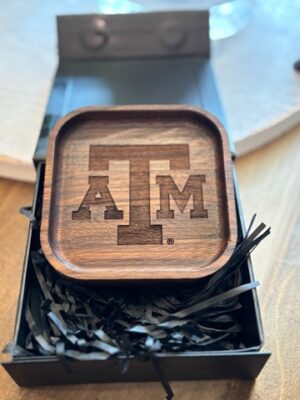 Texas A&M Logo Walnut Ring Tray